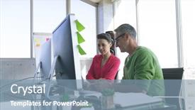  Presentation with low angle view of hockey - Slide set with mouse race - low angle view of multi-ethnic background and a seafoam green colored foreground