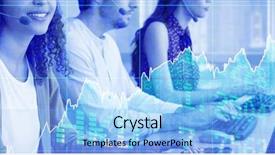  Presentation with customer service lifting the words - PPT theme featuring mouse race - stocks and shares against customer background and a light blue colored foreground