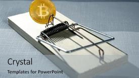  Presentation with bitcoin - Colorful presentation theme enhanced with mouse trap concept metaphor backdrop and a light gray colored foreground