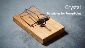  Presentation with maze mouse - Cool new PPT theme with mouse-trap-on-a-stone backdrop and a gray colored foreground