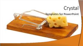  Presentation with piece of the pie - Colorful presentation theme enhanced with mousetrap with piece of cheese isolated on white backdrop and a white colored foreground