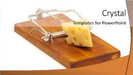  Presentation with banoffee pie cake on white - Amazing presentation design having mousetrap with piece of cheese isolated on white backdrop and a white colored foreground