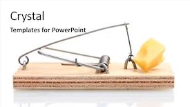  Presentation with banoffee pie cake on white - Beautiful PPT theme featuring mousetrap-with-piece-of-cheese backdrop and a white colored foreground