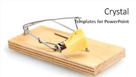  Presentation with banoffee pie cake on white - Theme with mousetrap-with-piece-of-cheese background and a white colored foreground