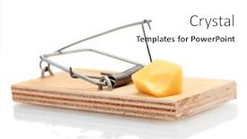  Presentation with banoffee pie cake on white - Beautiful presentation theme featuring mousetrap-with-piece-of-cheese backdrop and a white colored foreground