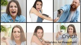  Presentation with people - PPT layouts having mousq nature - set with terrified people background and a coral colored foreground