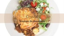  Presentation with greek - Slides enhanced with moussaka-with-greek-salad background and a yellow colored foreground