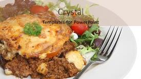  Presentation with greek - Slide set enhanced with moussaka-with-greek-salad background and a gold colored foreground