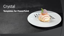  Presentation with taste - Presentation theme with mousse-cake-with-berries-taste background and a  colored foreground