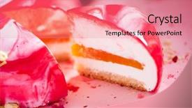  Presentation with mango - Beautiful presentation theme featuring mousse cake with mango puree backdrop and a  colored foreground