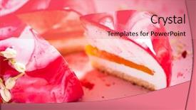  Presentation with mango - Presentation theme with mousse cake with mango puree background and a  colored foreground