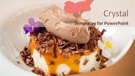  Presentation with chocolate dessert - Presentation theme enhanced with mousse-dessert-with-chocolate-ice background and a lemonade colored foreground