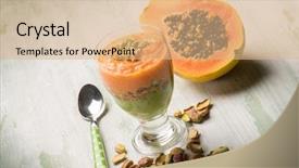  Presentation with papaya - PPT layouts consisting of mousse-with-papaya-and-pistachio background and a coral colored foreground