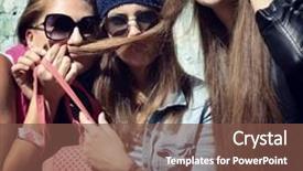  Presentation with adolescent girls - Presentation featuring small birds of the steppes form greater group an animal background and a light gray colored foreground