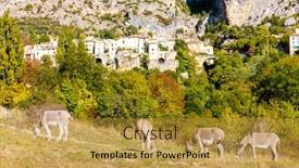  Presentation with france - Presentation having moustiers-sainte-marie-alpes-de background and a gold colored foreground