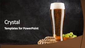  Presentation with beer - Slides consisting of mout - beer glass on dark background background and a wine colored foreground