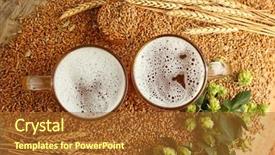  Presentation with beer - Beautiful slides featuring glasses with fresh beer backdrop and a red colored foreground