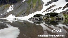  Presentation with western - Presentation theme featuring moutains pond with snow background and a dark gray colored foreground
