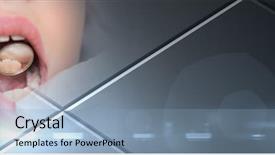  Presentation with dentist - PPT theme consisting of mouth and grey smart tech background and a light blue colored foreground