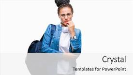  Presentation with elementary school female career day african american - Colorful theme enhanced with mouth biting nails anxiety problem backdrop and a white colored foreground