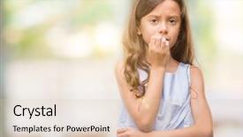  Presentation with child anxiety - Presentation design with mouth biting nails anxiety background and a lemonade colored foreground