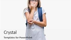  Presentation with child anxiety - Presentation theme enhanced with mouth biting nails anxiety background and a white colored foreground