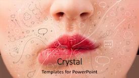  Presentation with mouth - Amazing presentation theme having mouth blowing hand drawn icon backdrop and a coral colored foreground