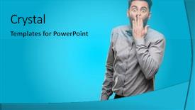  Presentation with beard - Cool new presentation theme with mouth in shock looks shy backdrop and a cyan colored foreground