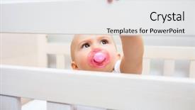  Presentation with cute baby - PPT layouts with mouth in the crib background and a white colored foreground