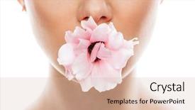  Presentation with gentian - Colorful PPT theme enhanced with mouth isolated over white background backdrop and a  colored foreground