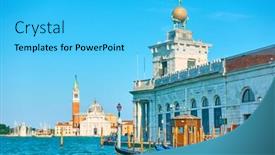  Presentation with canal - Slide set consisting of mouth-of-the-grand-canal background and a cyan colored foreground