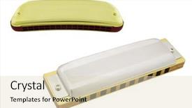  Presentation with mouth - Presentation consisting of mouth-organ-under-the-white background and a soft green colored foreground