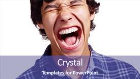  Presentation with wind energy close up portrait - Slide deck featuring mouth shout - close up portrait of loudly background and a  colored foreground