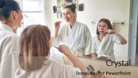  Presentation with holy family the child jesus - Colorful PPT theme enhanced with mouth wash - happy family mother and daughter backdrop and a coral colored foreground