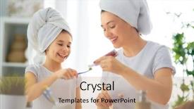  Presentation with holy family the child jesus - Colorful PPT theme enhanced with mouth wash - happy family mother and daughter backdrop and a coral colored foreground