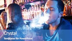  Presentation with hookah - Audience pleasing slide deck consisting of mouth while smoking hookah backdrop and a teal colored foreground