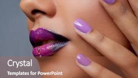  Presentation with mouth - Audience pleasing slide deck consisting of mouth with dark fashion purple backdrop and a red colored foreground