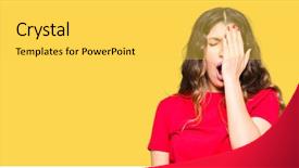  Presentation with face pain - Presentation design consisting of mouth with hand face hurt background and a  colored foreground