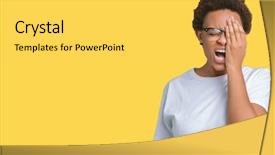  Presentation with generational african american culture - PPT layouts enhanced with mouth with hand face hurt background and a light gray colored foreground