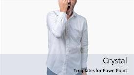  Presentation with face pain - PPT layouts enhanced with mouth with hand face hurt background and a  colored foreground