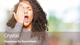  Presentation with real woman hair texture human - PPT layouts enhanced with mouth with hand face hurt background and a  colored foreground