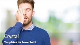  Presentation with face pain - Slide deck enhanced with mouth with hand face hurt background and a  colored foreground