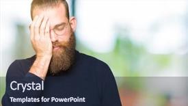  Presentation with face pain - Cool new PPT layouts with mouth with hand face hurt backdrop and a  colored foreground