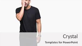  Presentation with face pain - Beautiful presentation theme featuring mouth with hand face hurt backdrop and a  colored foreground