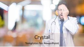  Presentation with eye doctor - PPT theme having mouth with hand face hurt background and a  colored foreground