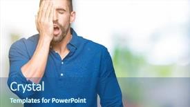  Presentation with face pain - Beautiful slide deck featuring mouth with hand face hurt backdrop and a  colored foreground