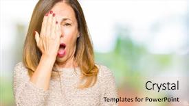  Presentation with face pain - Beautiful theme featuring mouth with hand face hurt backdrop and a  colored foreground