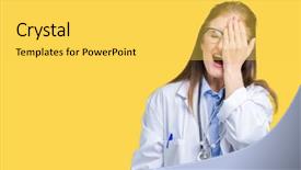  Presentation with eye medical - Beautiful presentation design featuring mouth with hand face hurt backdrop and a  colored foreground