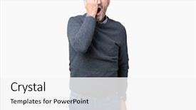  Presentation with hand wrist pain - Amazing slides having mouth with hand face hurts backdrop and a  colored foreground