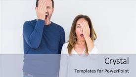  Presentation with movie theater loving couple - Presentation theme with mouth with hand face hurts background and a  colored foreground